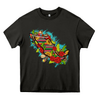 Asphalt Mexico Map with Leopard and Sunflowers Heavy Core Tee - texasbilliewilder