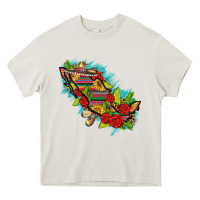 Cream Mexico Map with Leopard and Sunflowers Heavy Core Tee - texasbilliewilder
