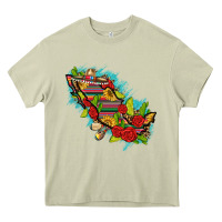 Mossy Mexico Map with Leopard and Sunflowers Heavy Core Tee - texasbilliewilder
