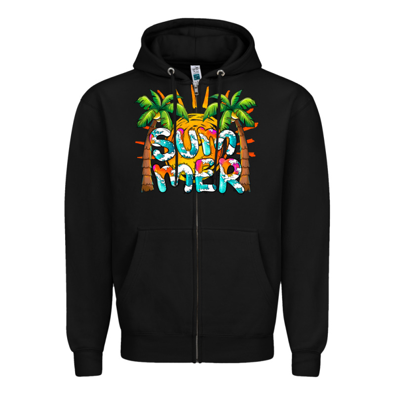 Summer Waves And Sun Zipper Hoodie by BarkalooDesign | Teevron