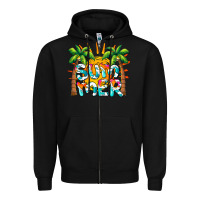 Black summer waves and sun Zipper Hoodie - BarkalooDesign