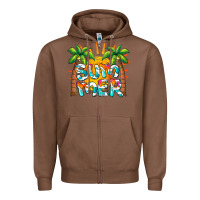 Chestnut summer waves and sun Zipper Hoodie - BarkalooDesign