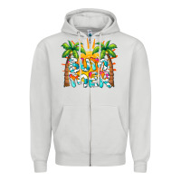 Dove Grey summer waves and sun Zipper Hoodie - BarkalooDesign