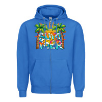 True Royal summer waves and sun Zipper Hoodie - BarkalooDesign