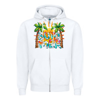 White summer waves and sun Zipper Hoodie - BarkalooDesign