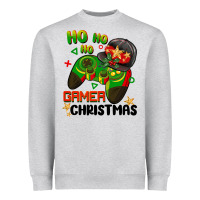 Heather Grey ho ho ho gamer Christmas Heavyweight Sweatshirt - BarkalooDesign