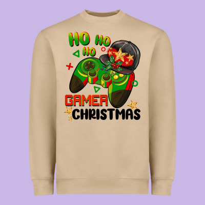 Ho Ho Ho Gamer Christmas Heavyweight Sweatshirt Designed By Barkaloodesign
