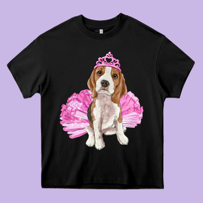 Balerina Beagle With Tutu Heavy Core Tee Designed By Ranaportraitstore