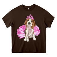 Chocolate Brown balerina beagle with tutu Heavy Core Tee - RanaPortraitStore