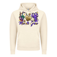 Vintage Artic Peace love crawfish Mardi Gras skeleton hand Vintage Hoodie - FaDigitalArtStudio