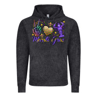 Vintage Black Peace love crawfish Mardi Gras skeleton hand Vintage Hoodie - FaDigitalArtStudio