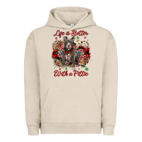 Pigment French Oak Christmas life is better with a pittie Urban Hoodie - JahusDesignShop