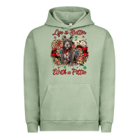 Pigment Oil Green Christmas life is better with a pittie Urban Hoodie - JahusDesignShop