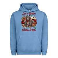 Pigment Pebble Blue Christmas life is better with a pittie Urban Hoodie - JahusDesignShop