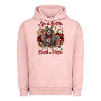 Pigment Salmon Christmas life is better with a pittie Urban Hoodie - JahusDesignShop