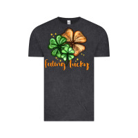 Vintage Black Feeling lucky with clover Vintage Tee - HowdyJamesFarm