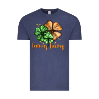 Vintage Denim Feeling lucky with clover Vintage Tee - HowdyJamesFarm