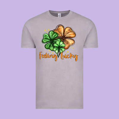 Feeling Lucky With Clover Vintage Tee Designed By Howdyjamesfarm