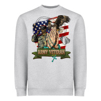 Heather Grey army veteran  pray Heavyweight Sweatshirt - BarkalooDesign
