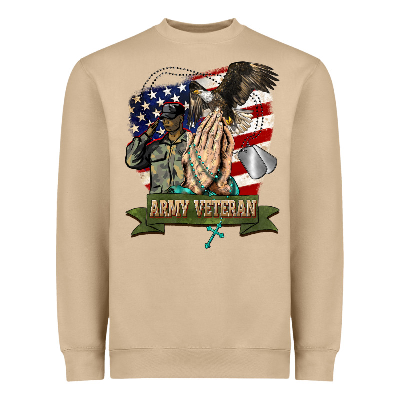 Army Veteran  Pray Heavyweight Sweatshirt by BarkalooDesign | Teevron