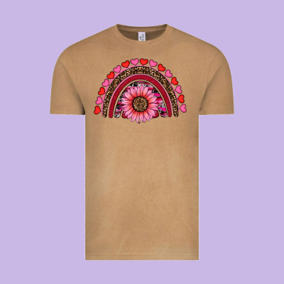 Valentine's Day Sunflower Rainbow Vintage Tee Designed By Ranaportraitstore