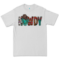 Dove Grey Western Howdy Gemstone Cowboy Hat Premium Tee - HowdyJamesFarm