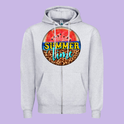 Summer Time Watermelon Zipper Hoodie Designed By Barkaloodesign
