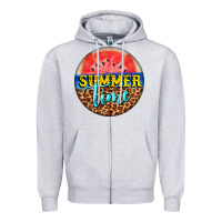 Heather Grey summer time watermelon Zipper Hoodie - BarkalooDesign