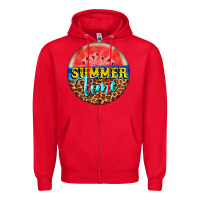 Red summer time watermelon Zipper Hoodie - BarkalooDesign