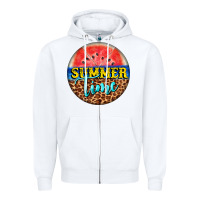 White summer time watermelon Zipper Hoodie - BarkalooDesign