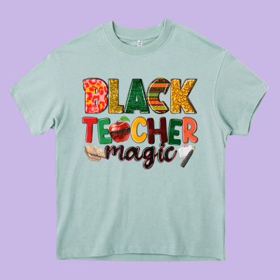 Black Teacher Magic Heavy Core Tee Designed By Nancycooperartshop