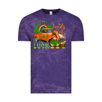 Cloud Purple St. Patrick's Loads of luck with gnome Vintage Tee - HowdyJamesFarm