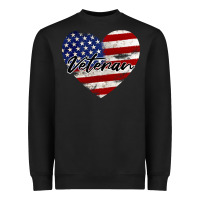 Black veteran heart american flag Heavyweight Sweatshirt - BarkalooDesign