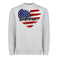 Veteran Heart American Flag Heavyweight Sweatshirt | Teevron