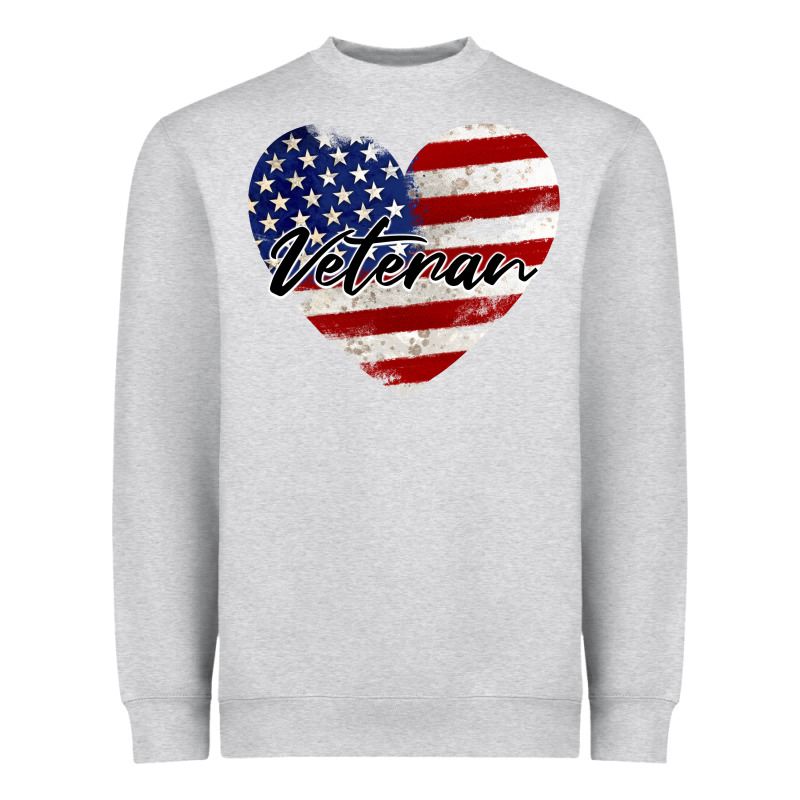 Veteran Heart American Flag Heavyweight Sweatshirt by BarkalooDesign | Teevron