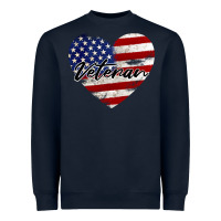 Navy veteran heart american flag Heavyweight Sweatshirt - BarkalooDesign