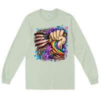 Matcha LGBTQ+ and American flag Long Sleeve Tee - FaDigitalArtStudio
