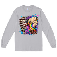 Moon Dust LGBTQ+ and American flag Long Sleeve Tee - FaDigitalArtStudio