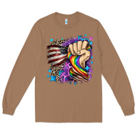Toasted Coconut LGBTQ+ and American flag Long Sleeve Tee - FaDigitalArtStudio