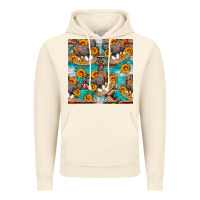 Vintage Artic chicken with eggs and sunflowers seamles pattern Vintage Hoodie - FaDigitalArtStudio