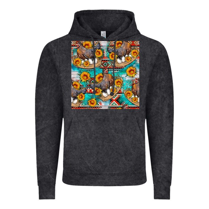 Chicken With Eggs And Sunflowers Seamles Pattern Vintage Hoodie by FaDigitalArtStudio | Teevron