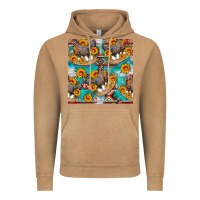 Vintage Camel chicken with eggs and sunflowers seamles pattern Vintage Hoodie - FaDigitalArtStudio