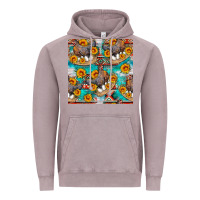 Vintage Zinc chicken with eggs and sunflowers seamles pattern Vintage Hoodie - FaDigitalArtStudio