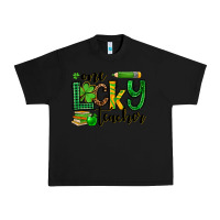 Black St. Patrick's One lucky Teacher Urban Heavy Tee - OliviaCreatesArt