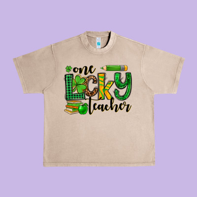 St. Patrick's One Lucky Teacher Urban Heavy Tee Designed By Oliviacreatesart