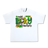 White St. Patrick's One lucky Teacher Urban Heavy Tee - OliviaCreatesArt