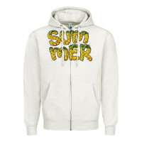 Oatmeal Heather summer pineapple Zipper Hoodie - BarkalooDesign