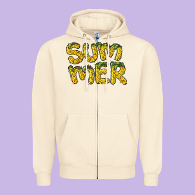 Summer Pineapple Zipper Hoodie Designed By Barkaloodesign