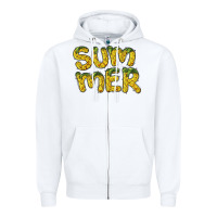 White summer pineapple Zipper Hoodie - BarkalooDesign