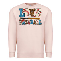 Pale Pink love baseball Premium Sweatshirt - AdoDesignShop